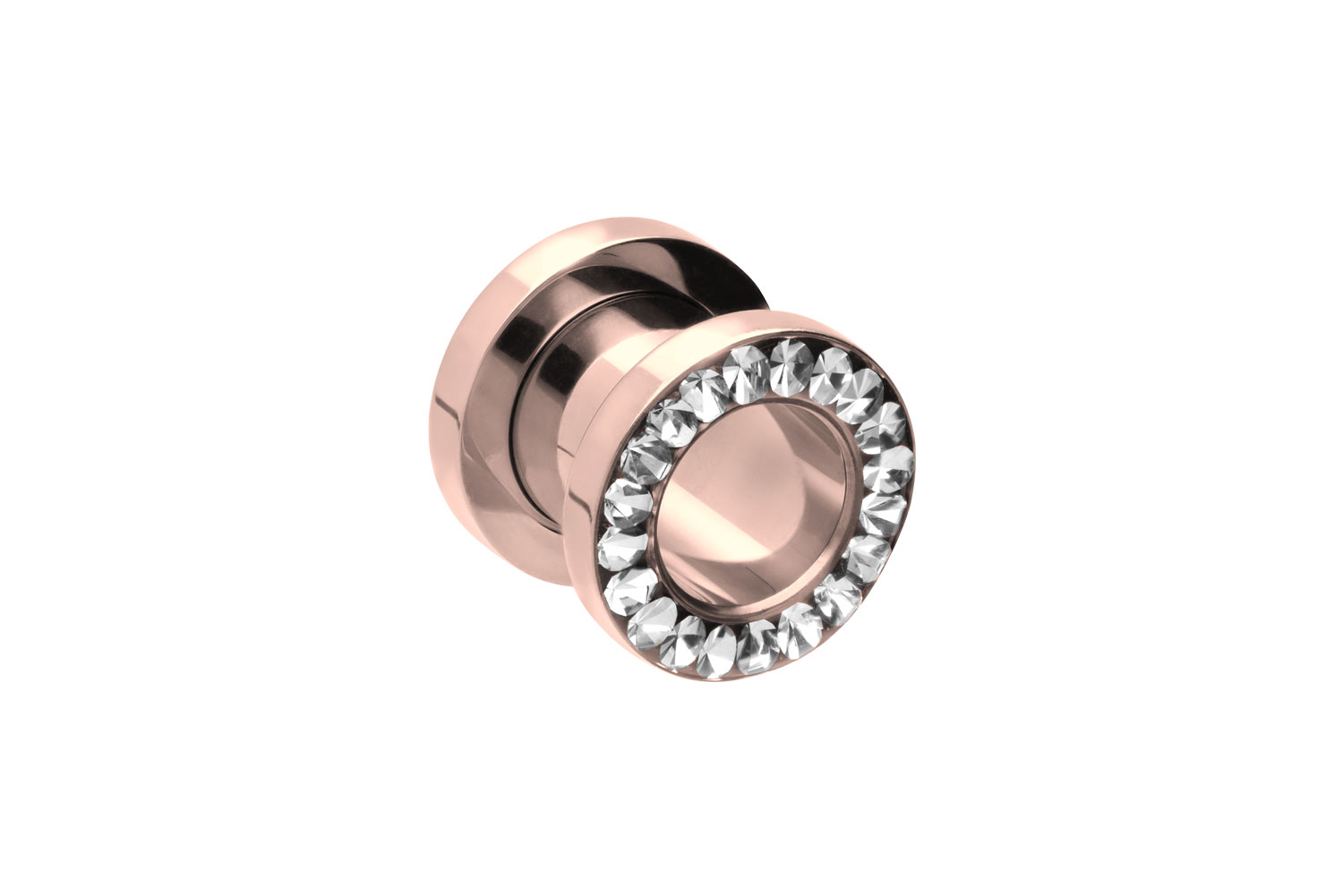 Chirurgenstahl Tunnel KRISTALLRAND ++SALE++ von Piercingline